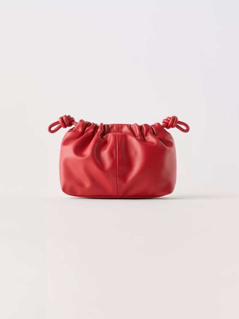 Zara Red Ruched Crossbody Shoulder Pouch
